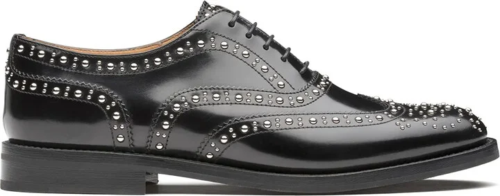 Burwood polished studded brogues