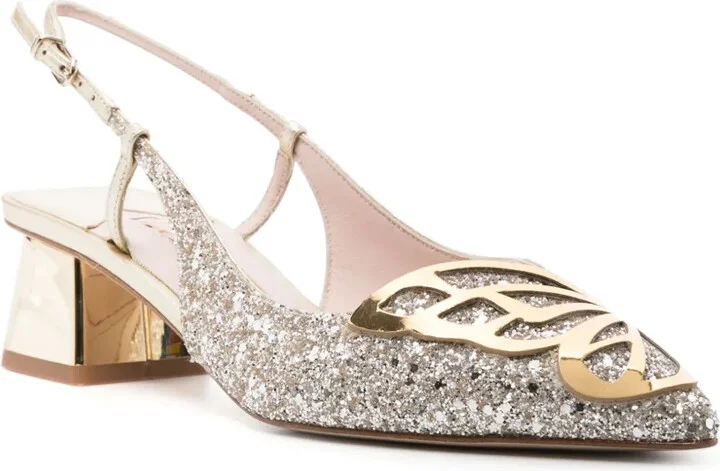 Butterfly 50mm slingback pumps - Image 2