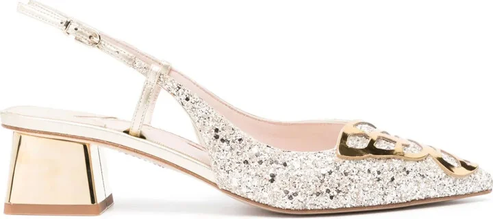 Butterfly 50mm slingback pumps
