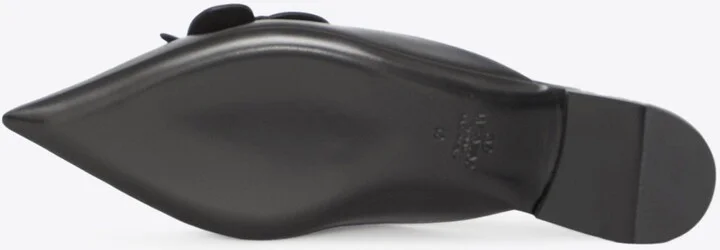 Butterfly Applique Leather Flat Mules - Image 3