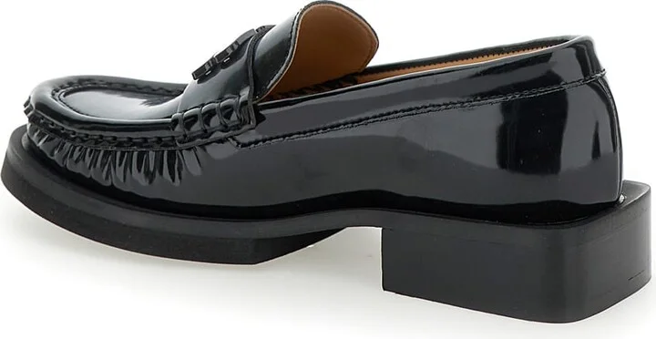 'butterfly' Black Loafers With Tonal Logo In Techno Fabric Woman - Image 3