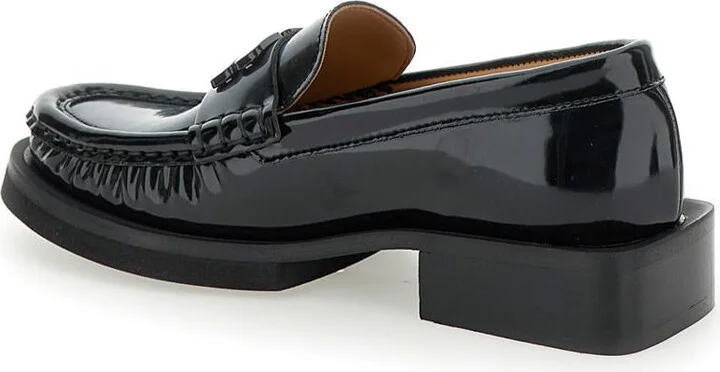 'Butterfly' Black Loafers With Tonal Logo In Techno Fabric Woman - Image 3