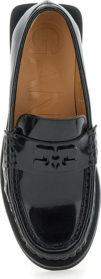 'Butterfly' Black Loafers With Tonal Logo In Techno Fabric Woman - Image 4