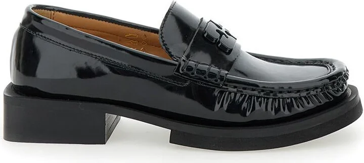 'Butterfly' Black Loafers With Tonal Logo In Techno Fabric Woman