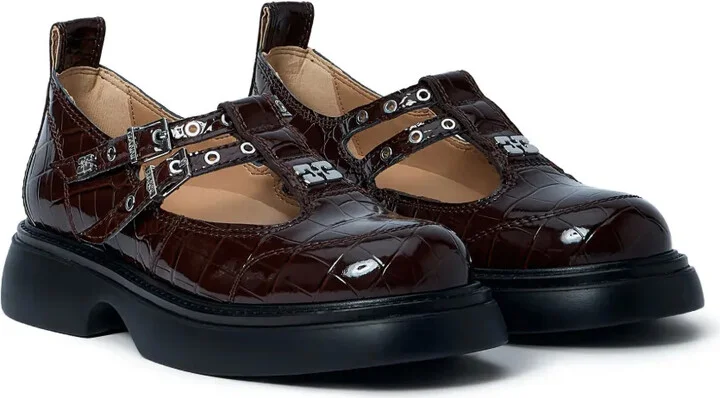 Butterfly crocodile-effect buckle loafers - Image 2