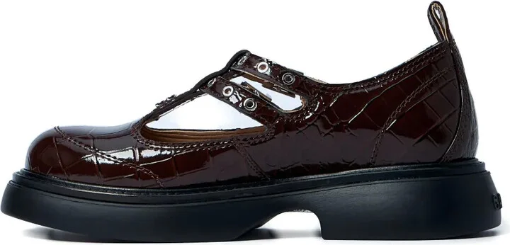 Butterfly crocodile-effect buckle loafers - Image 3