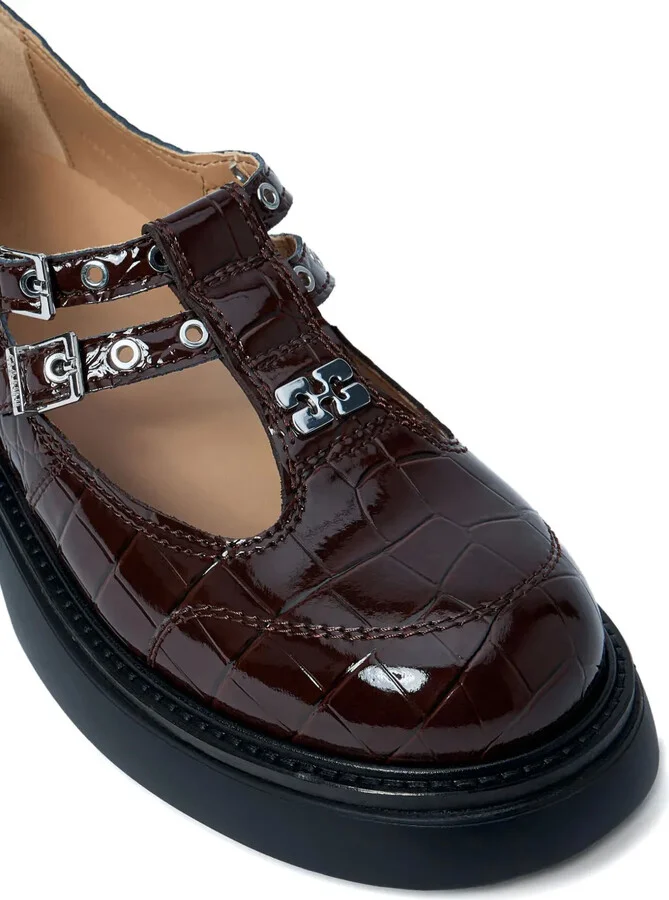 Butterfly crocodile-effect buckle loafers - Image 4