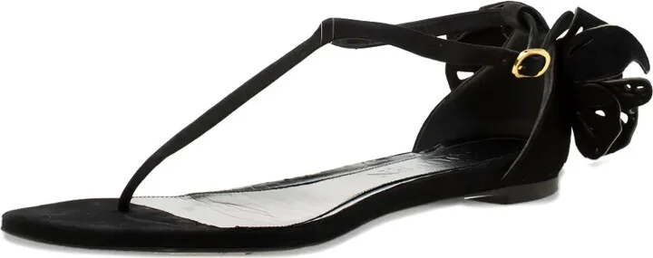 Butterfly-Detail Leather Sandals - Image 2