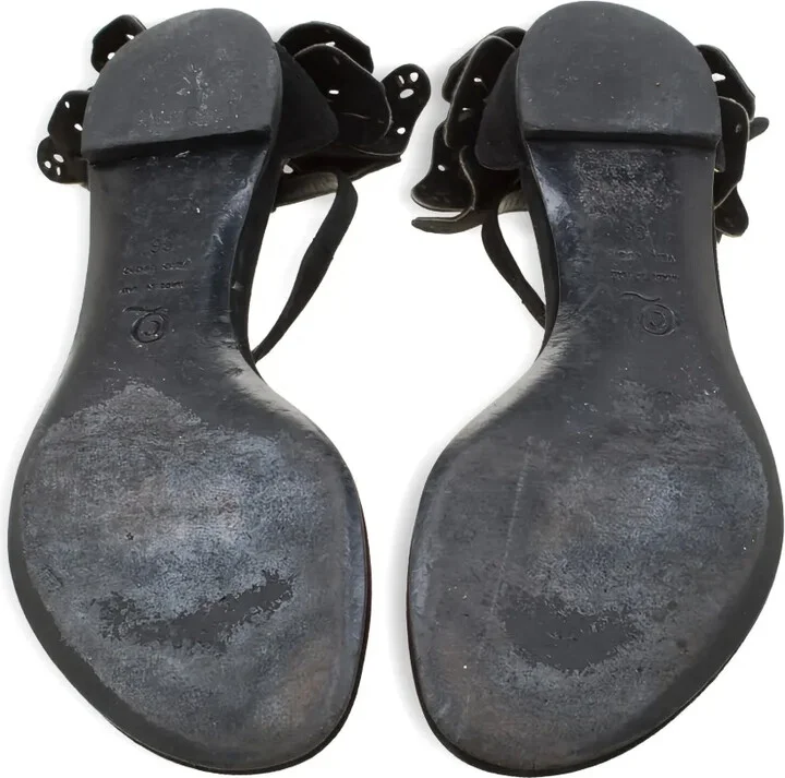 Butterfly-Detail Leather Sandals - Image 3