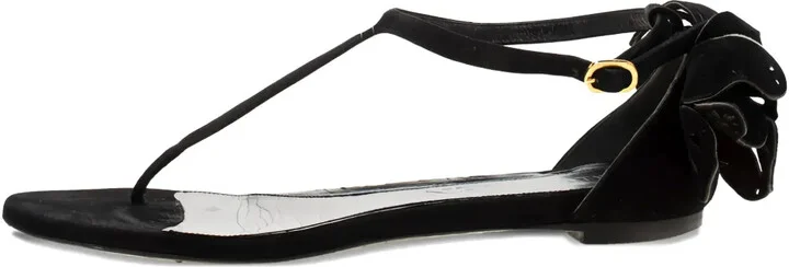 Butterfly-Detail Leather Sandals