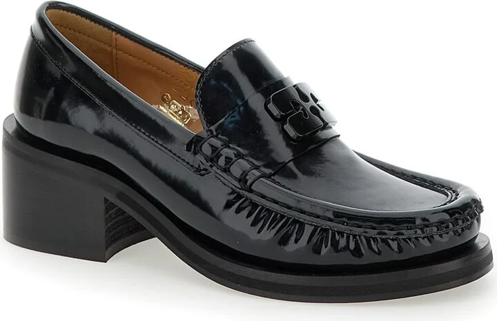 Butterfly Mid Heel Loafer Patent - Image 2