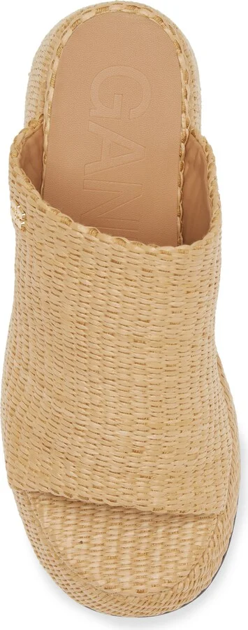 Butterfly Raffia Platform Slide Sandal - Image 5