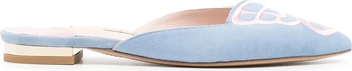 Butterfly suede mules