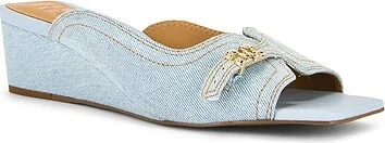 Butterfly Wedge Mule Sandal Denim - Image 2