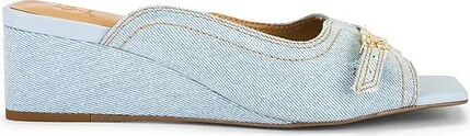 Butterfly Wedge Mule Sandal Denim