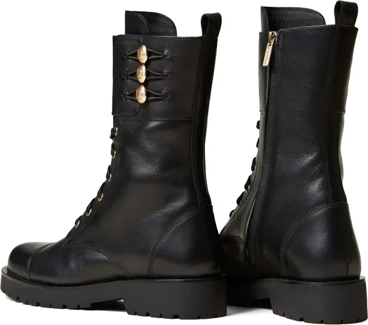 Button-Detail Leather Boots - Image 3