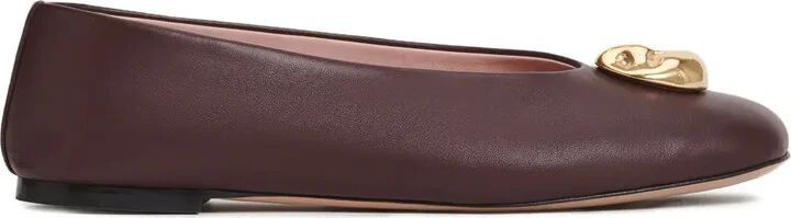 Button-Embellished Ballet Flats