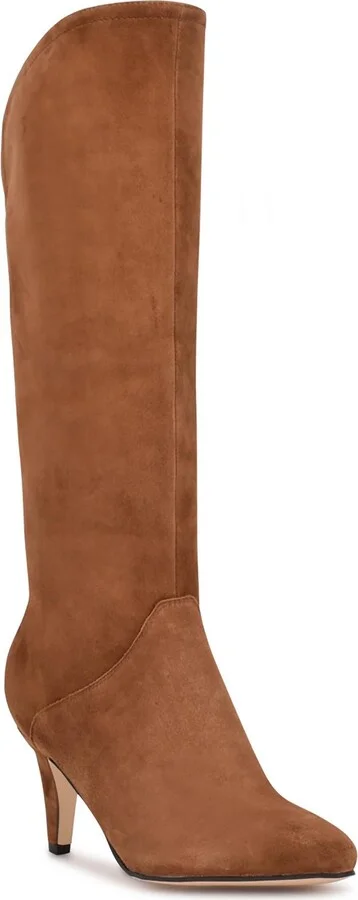 Buyah Womens Suede Pull On Mid-Calf Boots