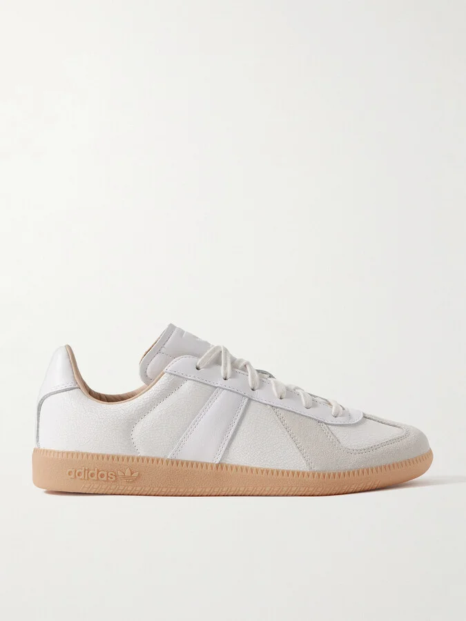 BW Army Lux Suede-Trimmed Cracked-Leather Sneakers