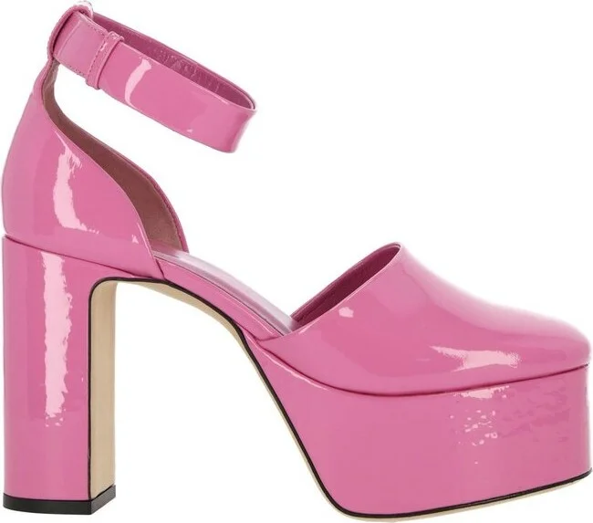 By Far Ankle Strap Platform Pumps
