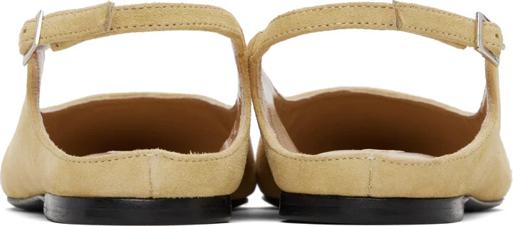 BY FAR Beige Koyna Kid Suede Leather Ballerina Flats - Image 2