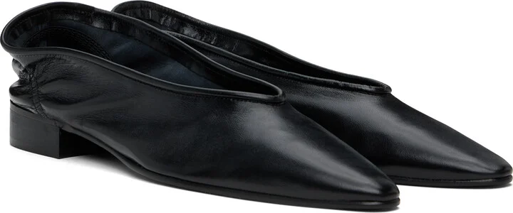 BY FAR Black Carré Ballerina Flats - Image 4