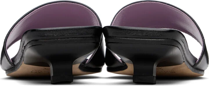BY FAR Black Ceni Creased Leather Heeled Sandals - Image 2