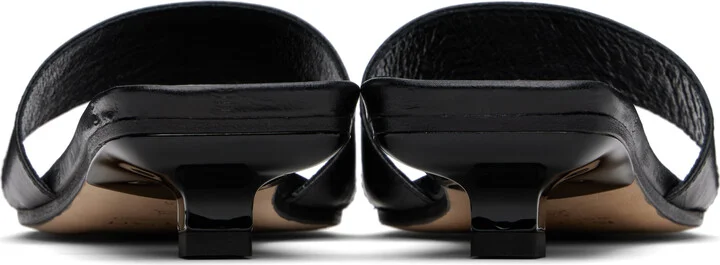 BY FAR Black Ceni Eel Embossed Leather Heeled Sandals - Image 2