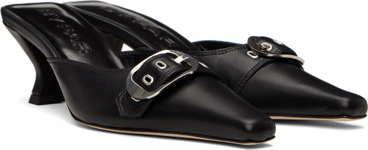 BY FAR Black Evelyn Mules - Image 4