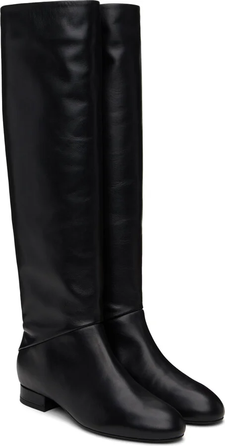 BY FAR Black Felix Nappa Leather Boots - Image 4
