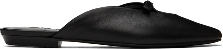 BY FAR Black Finn Mules