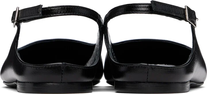 BY FAR Black Koyna Creased Calf Leather Ballerina Flats - Image 2