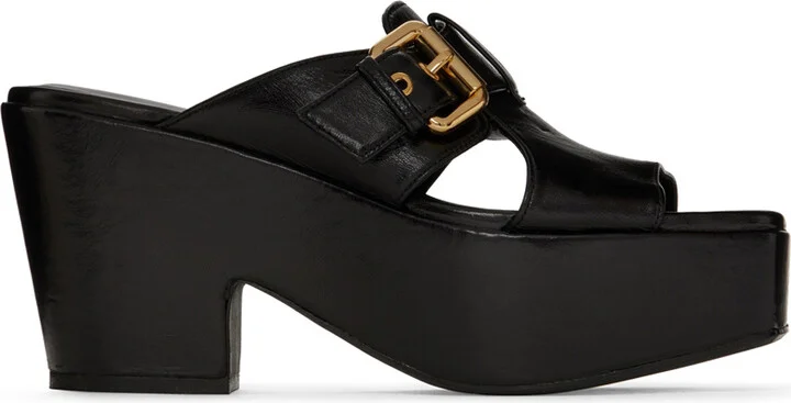 BY FAR Black Lenka Heeled Sandals