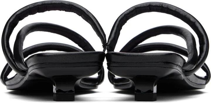 BY FAR Black Morena Nappa Leather Heeled Sandals - Image 2