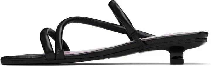 BY FAR Black Morena Nappa Leather Heeled Sandals - Image 3