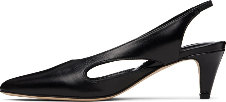 BY FAR Black Runa Creased Calf Leather Heels - Image 3