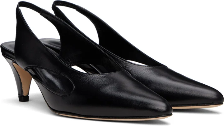 BY FAR Black Runa Creased Calf Leather Heels - Image 4