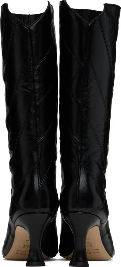 BY FAR Black Steph Creased Leather Boots - Image 2