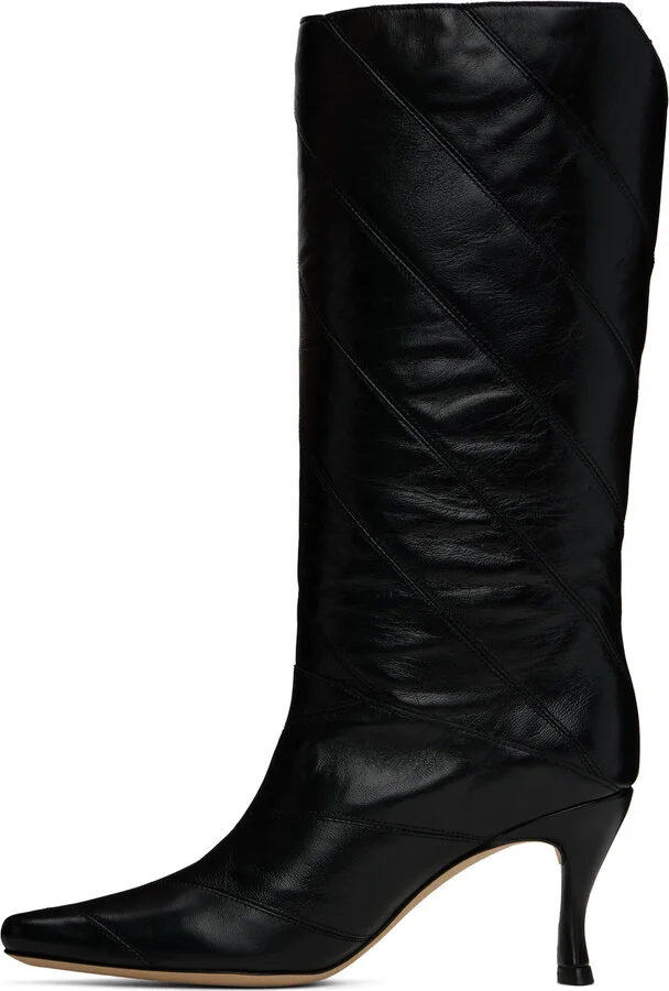BY FAR Black Steph Creased Leather Boots - Image 3