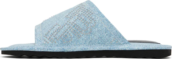 BY FAR Blue Ari Stud Slides - Image 3