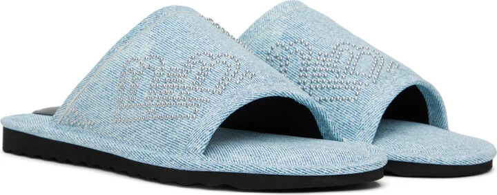 BY FAR Blue Ari Stud Slides - Image 4