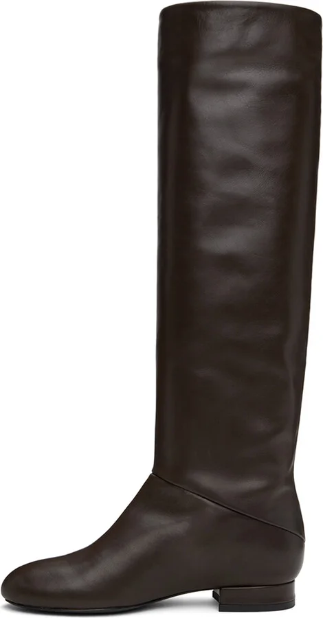 BY FAR Brown Felix Nappa Leather Boots - Image 3