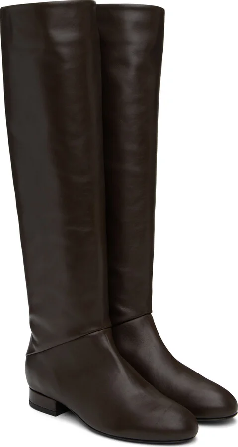 BY FAR Brown Felix Nappa Leather Boots - Image 4