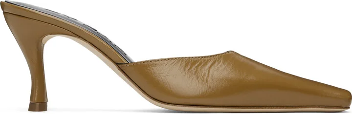 BY FAR Brown Selene Mules