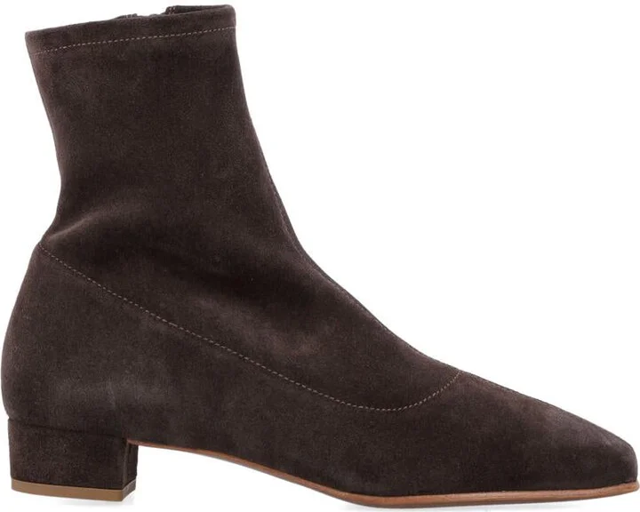 By Far Este Ristretto Brown Suede Ankle Boots