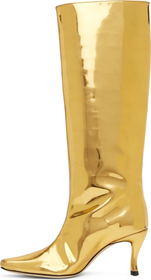BY FAR Gold Stevie 42 Boots - Image 3
