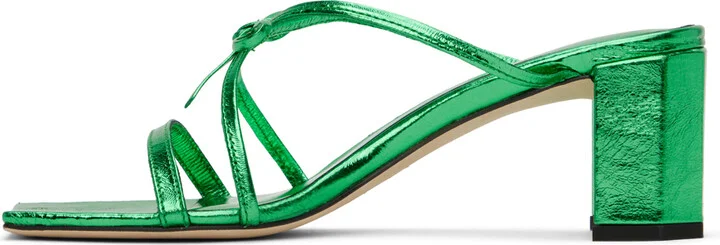 BY FAR Green June Heeled Sandals - Image 3