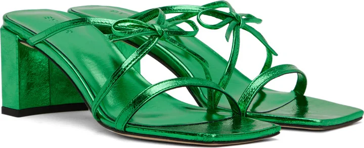 BY FAR Green June Heeled Sandals - Image 4