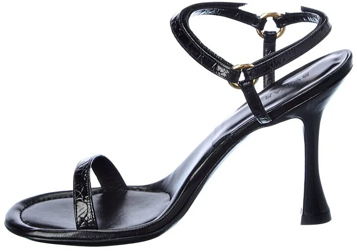 By Far Mia Croc-Embossed Leather Sandal - Image 2