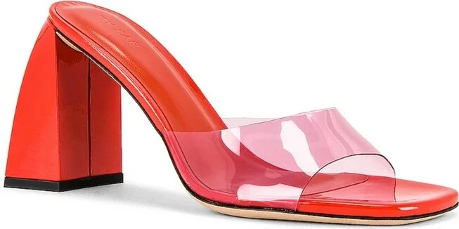 By Far Michelle Lipstick And Flame Patent Mules